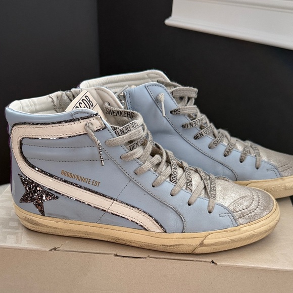 Golden Goose Women's Sneakers - Silver and Light Blue - Picture 4 of 10